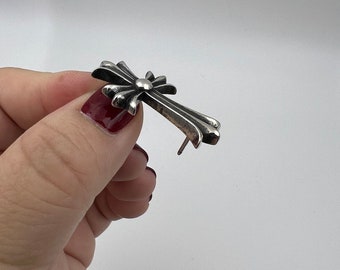 S925 Silver Cross Pin - Chrome Hearts Inspired - Sterling