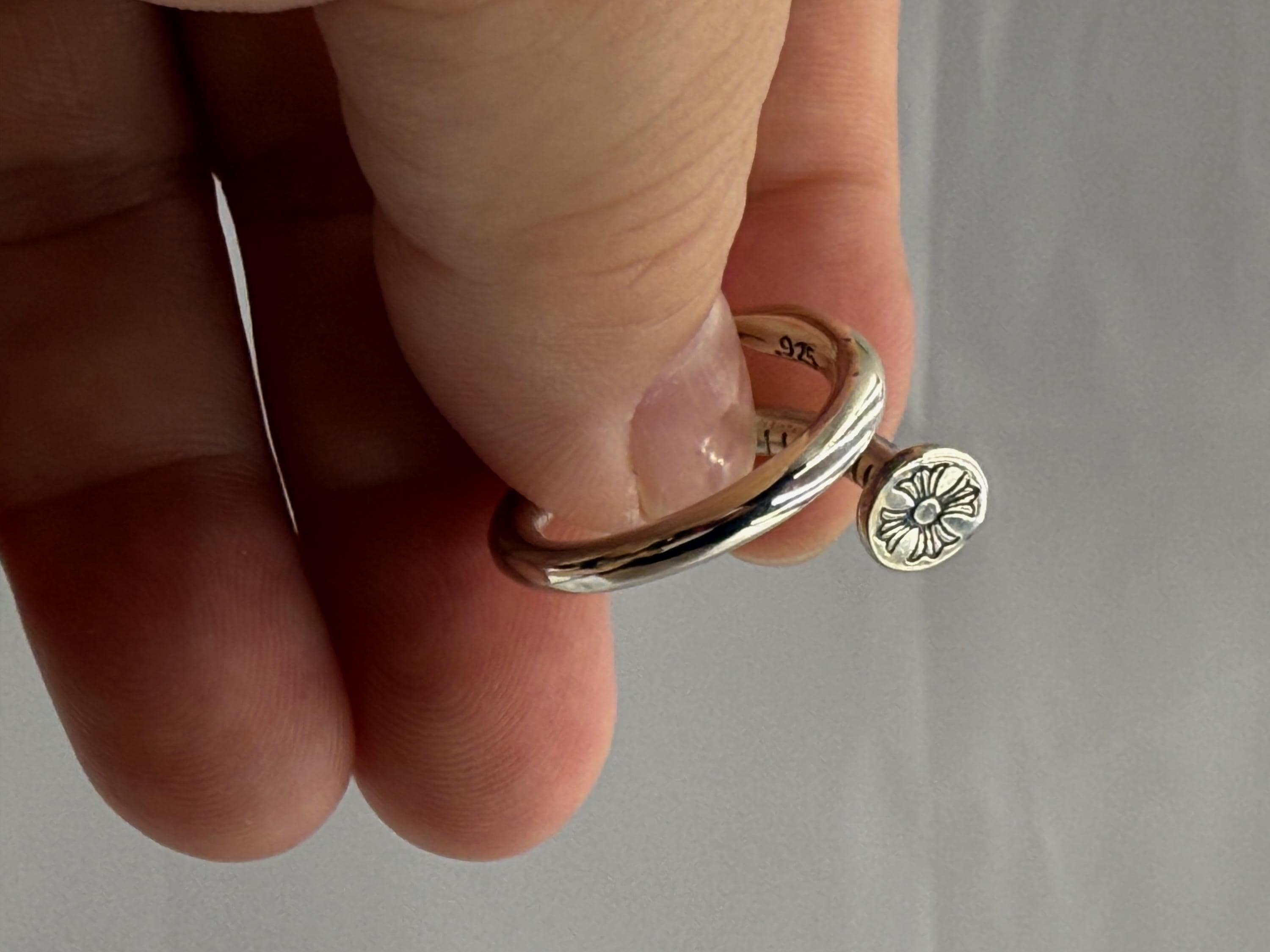 CHROME HEARTS◇NAIL FLAT/リング/SV925/8号/メンズ Chrome hearts