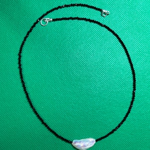 Spinel Crystal and Baroque Pearl Choker - Elegant Statement Necklace