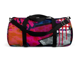 Graffiti Print Duffel Bag for gym, yoga bag, fitness bag, dance bag, weekender bag, sports bag, travel duffel bag, gift for him, weekend bag