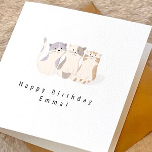 Carte d'anniversaire pour chat, fête d'anniversaire pour amoureux des chats, amoureux des animaux de compagnie, carte personnalisée pour chats, carte d'anniversaire pour la maman d'un chat