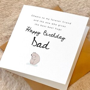 Verjaardag Cheers Card, papa's beer knuffel, gepersonaliseerde groet voor een knuffel gevuld feest