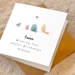 Gepersonaliseerde verjaardagskaarten, unieke verjaardagswensen met een aangepast bericht, Birds Lover Card
