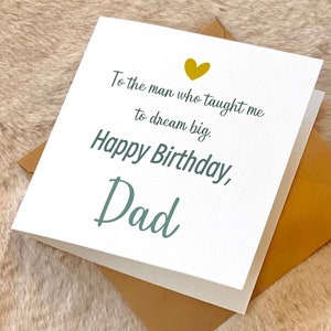 Tarjeta de cumpleaños de papá, delicia del soñador, encantador saludo personalizado hecho a mano para su amado papá
