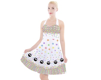 Soot Sprite Candy Spirited Away Halter Party Swing 50's Novelty Dress