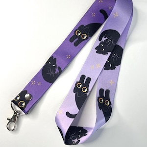 Black cat lanyard