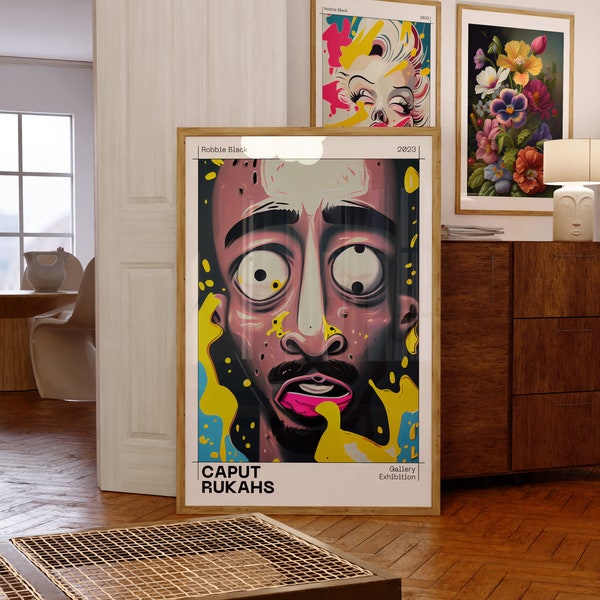 Fine Art Print File: TU Wall Decor PAC Rapper - Digital Painting - Pop Art - Sneaker Gaming Room Hypebeast Poster Art - Instant Prints - 454