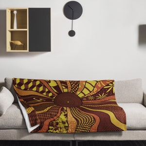 Retro Psychedelic Sun Super Soft Throw Blanket