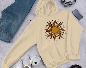 Boho Sun Graphic Hoodie | Organic Cotton Blend