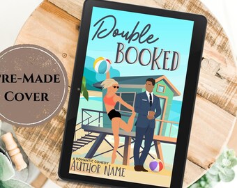 Pre-made ebook cover. Double Booked. Romance book cover art design. Digital download for book cover design. Book cover art and author gift.