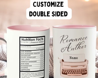 Writer gifts for women Author book mug. Doubled mug. Author mug or writer gifts. Big coffee mug. Romance readers and gifts for writers.