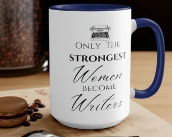 Writer gifts for women Author book mug. Doubled mug perfect author mug or writer gifts. Big coffee mug for book nerd and book lover gifts.