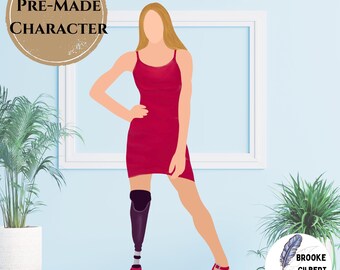 Affordable Book Character Art | Hand Drawn Romance Character | Simple Book Illustration | Author Character Design