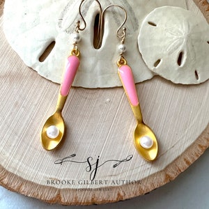 Spoon earrings autoimmune spoonie Awareness jewelry with pearl beads. Awareness Jewelry for best friend gifts or & Chronic Illness Warrior