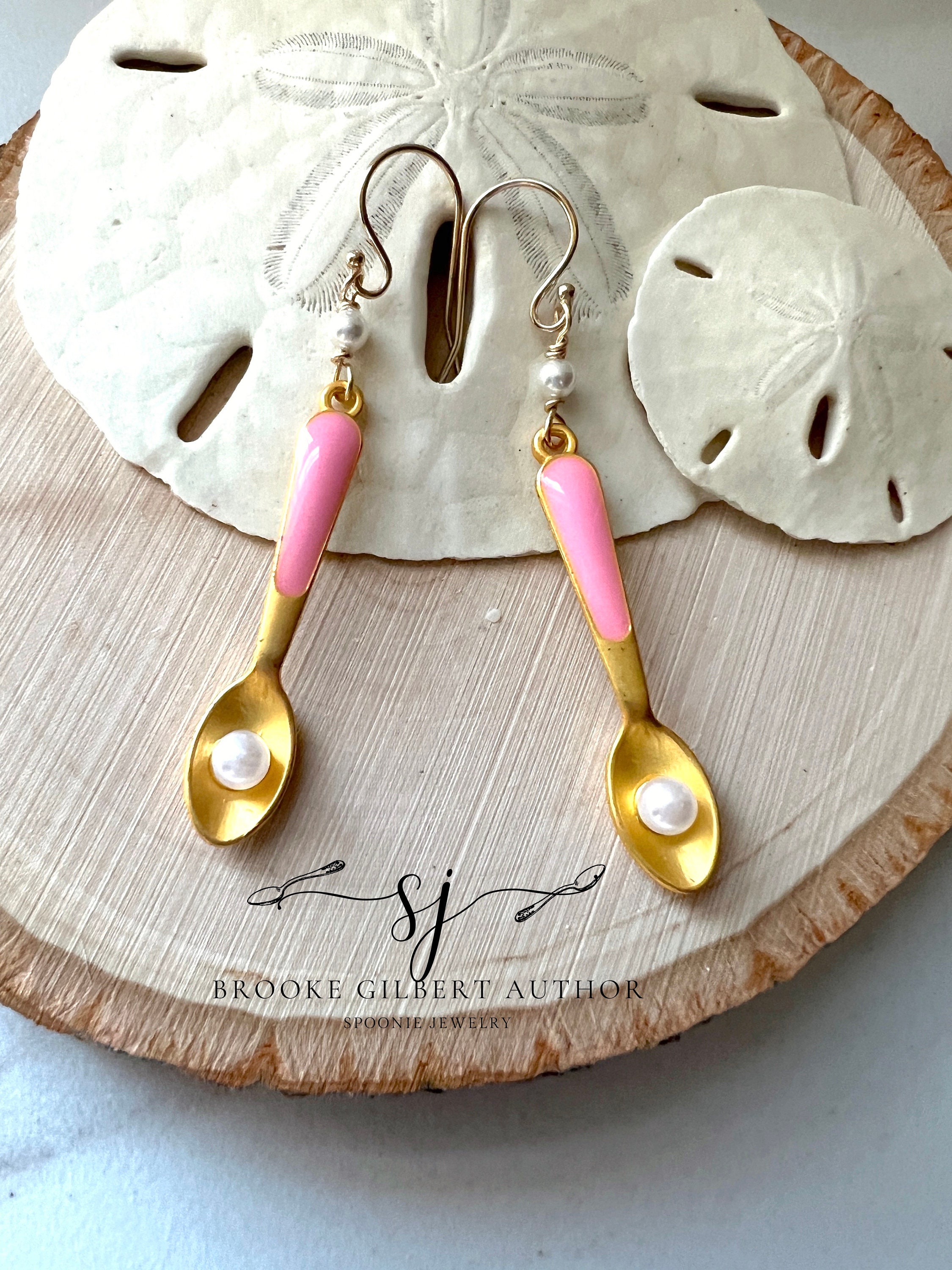 Spoon earrings autoimmune spoonie Awareness jewelry with pearl beads. Awareness Jewelry for best friend gifts or & Chronic Illness Warrior