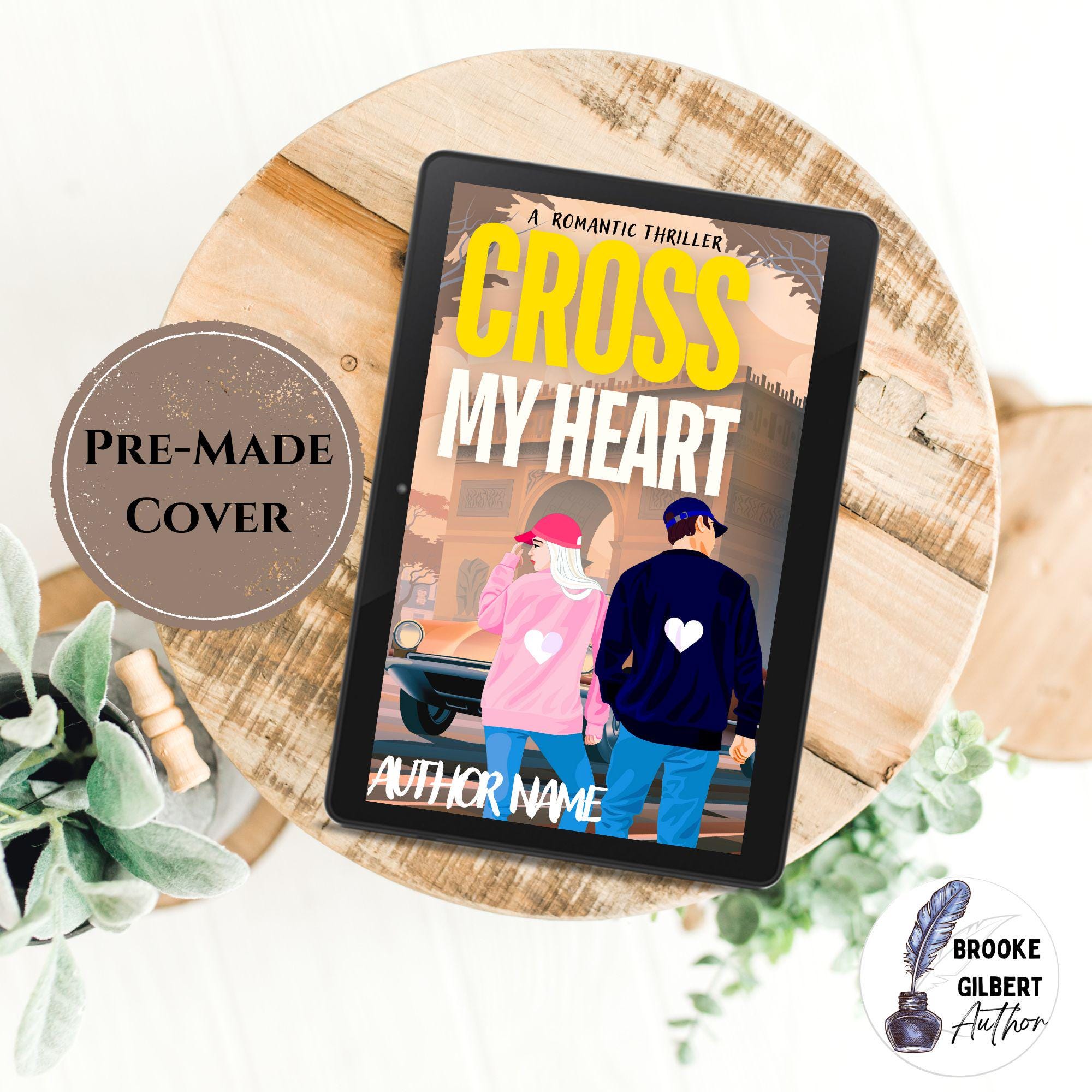 Pre-made ebook cover. Romantic thriller book cover art design. Digital download book cover design. Book cover art. Spy Romance. London book