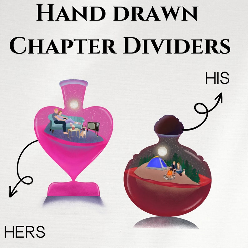 Custom Hand-drawn Chapter Divider Art: Book Cover Design (digital ...
