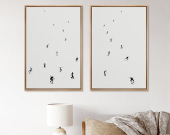 Framed Canvas Wall Art Set Skateboarders Photography Prints Minimalist Modern Wall Art Decor