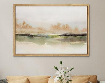 Framed Canvas Print Wall Art Watercolor Abstract Landscape Print Modern Art Minimalist Boho Decor