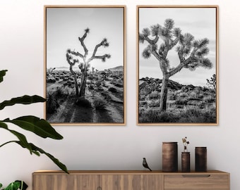 Framed Canvas Wall Art Set Joshua Tree Southwest Desert Landscape Photography Prints Modern Wall Art Western Decor