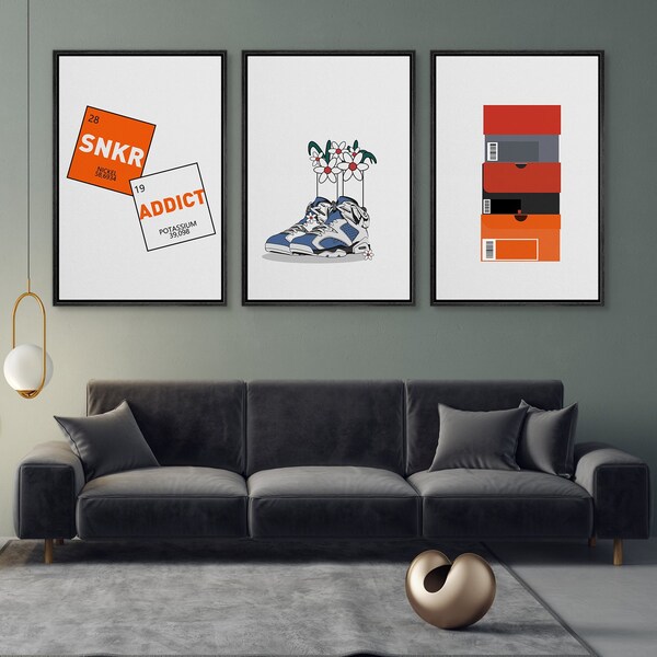 Art Sneakers Wall Modern Art Etsy