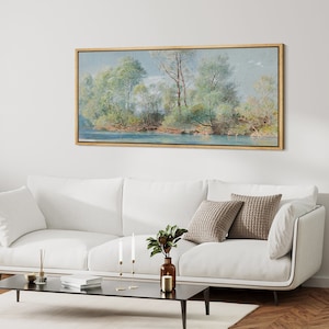 Large Wall Art Framed Canvas Forest Landscape Print Nature Photography Poster Panoramic Wall Art Decor for Living Room