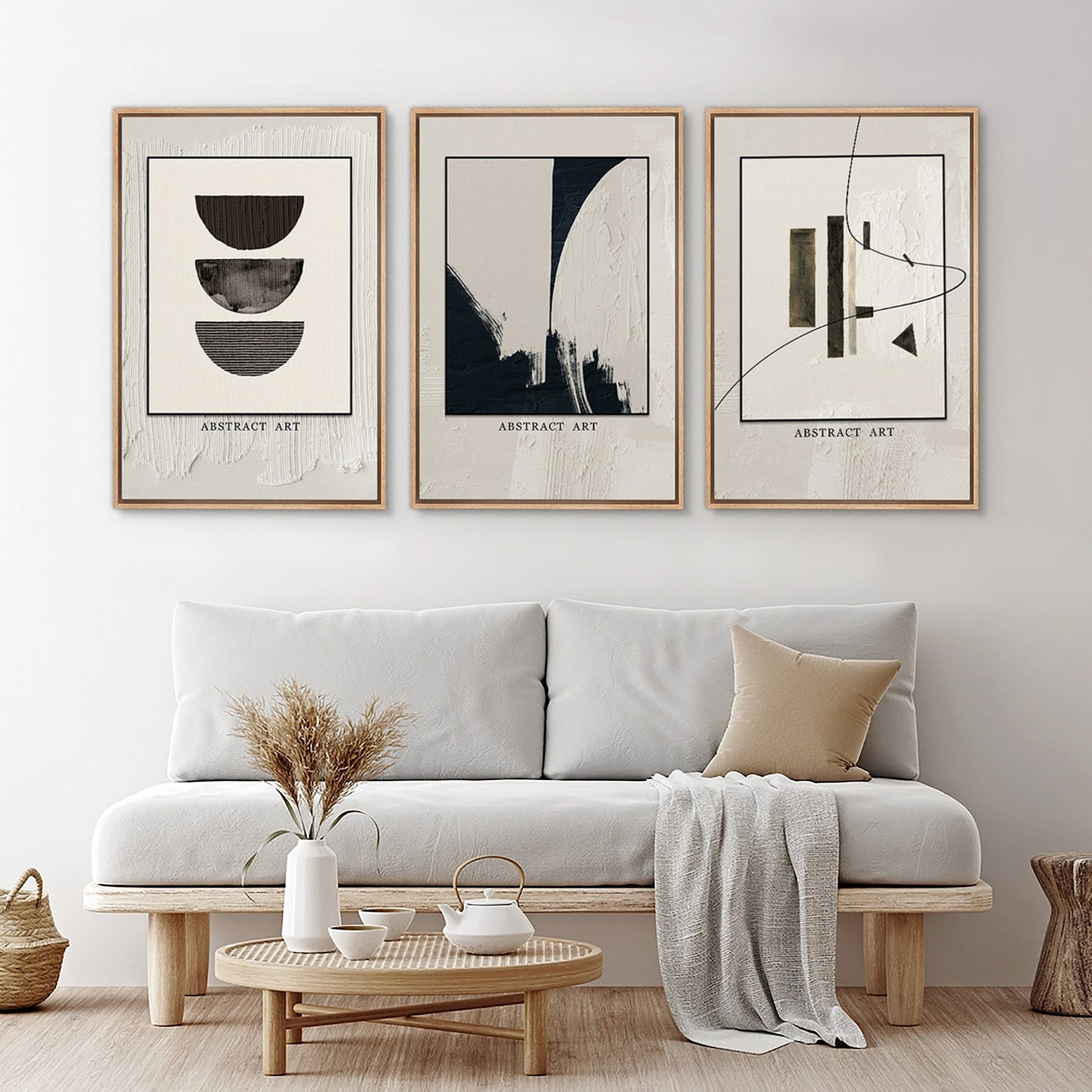 Moderne kunst nr. 17 | Abstract, minimalistisch, duinen, strand, illustratie, planten, natuur - Bilder an de Wand