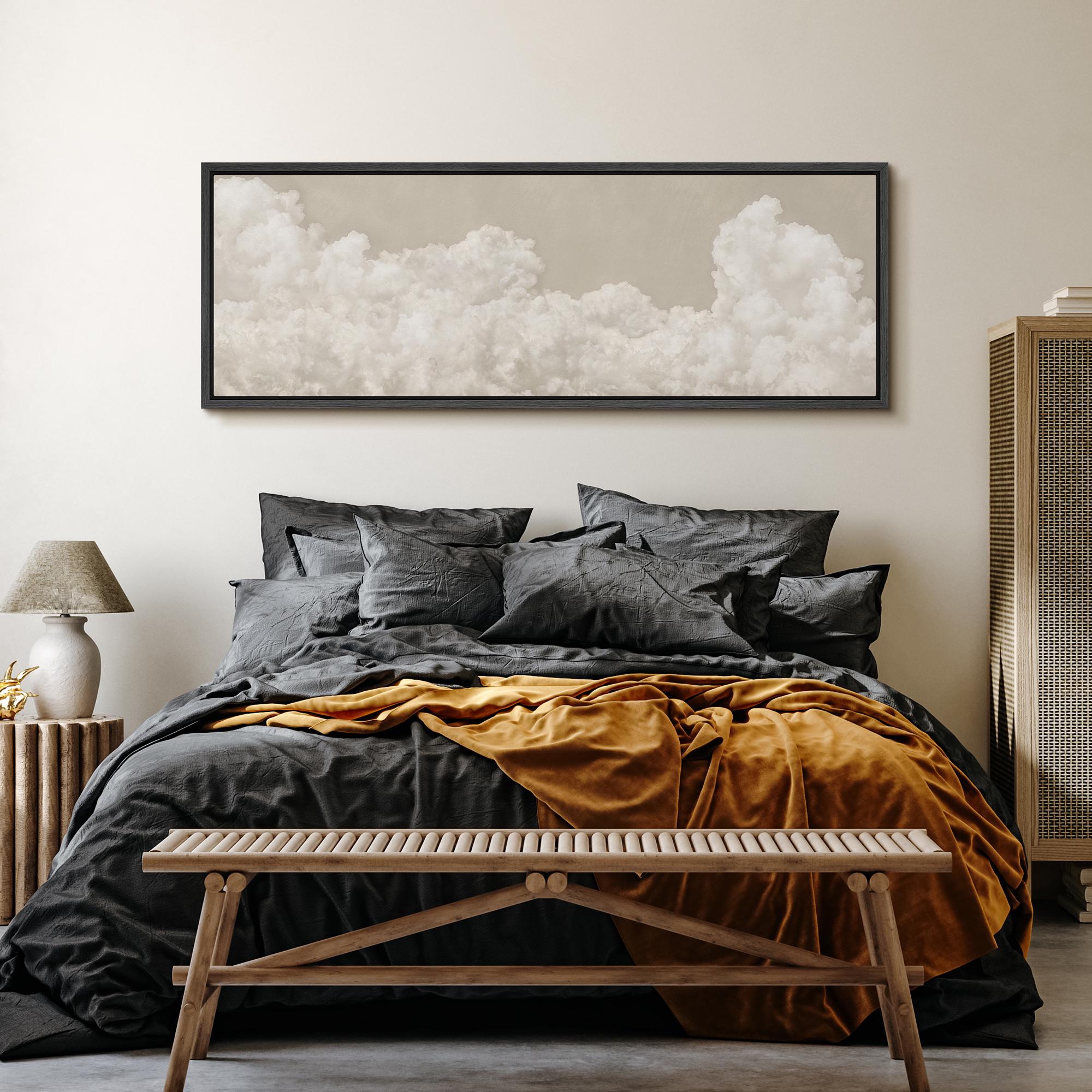 Large Wall Art Framed Canvas Print Abstract Neutral Cloudscape Beige ...