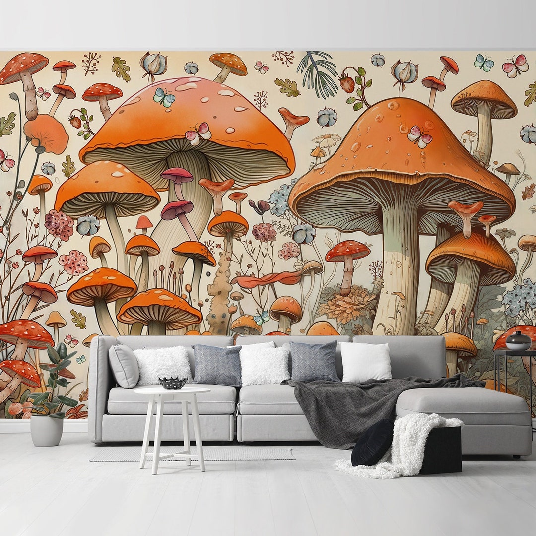 Mushroom Peel And Stick Wallpaper