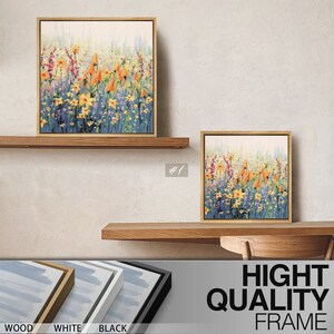 Framed Canvas Wall Art Set Pastel Wildflowers Floral Botanical Prints ...