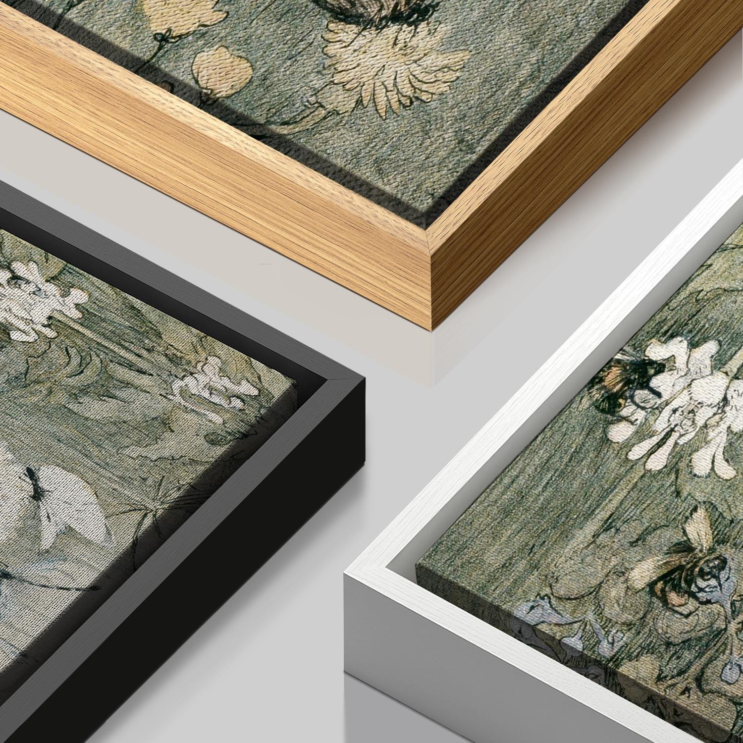 Vintage Botanical Wall Art Framed Canvas Prints Set of 2 Antique ...