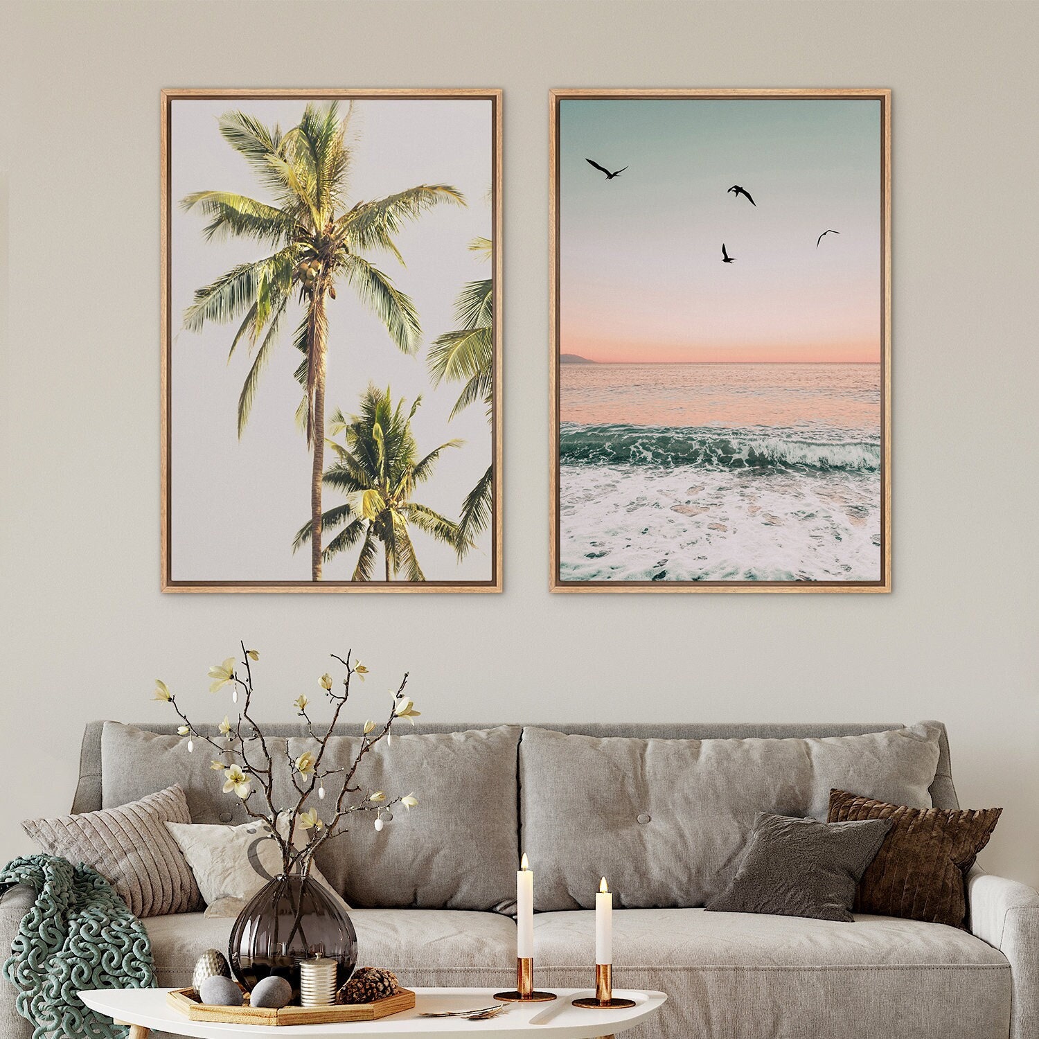 Palm tree/seascape/ジョン バルデッサリ/額装ポスター Palm tree/seascape/ジョン バルデッサリ/額装ポスター 【公式通販】