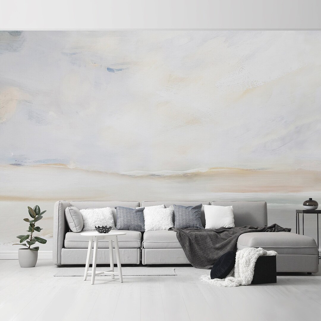 Pastel Abstract Beach Peel and Stick Wall Mural Self Adhesive Removable ...