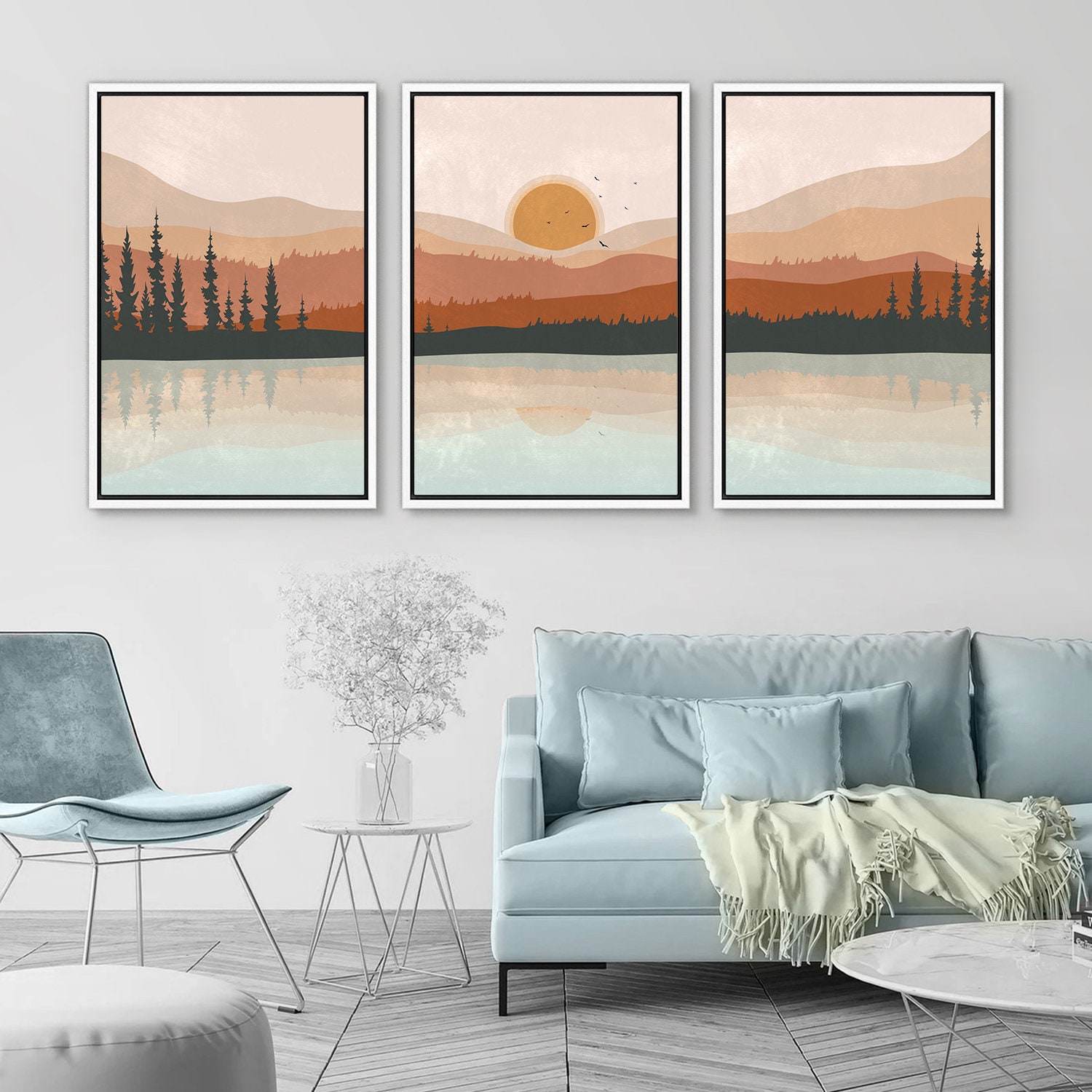 UTOP-art Coastal Cityscape Oil Painting Artwork: Italian Town Canvas Wall Art Mediterranean Style Street Painting For Living Room (45" X 30