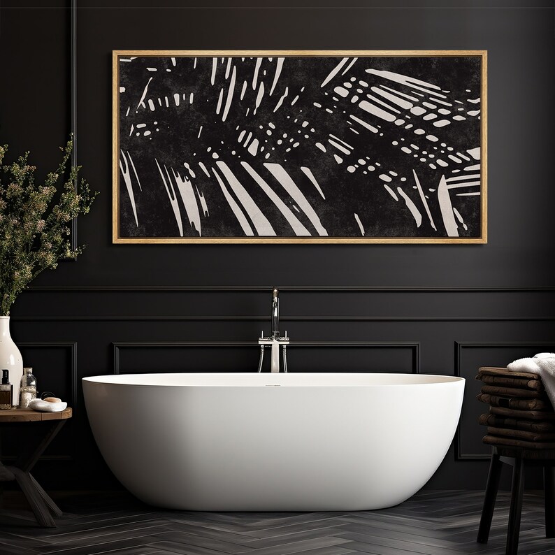 Large Wall Art, Framed Canvas Prints, Black and White Abstract Wall Art