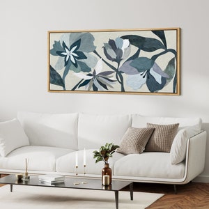 Panoramic Wall Art, Horizontal Wall Art, Large Wall Art, Framed Canvas Wall Art, Wildflower Print, Botanical Flower Print, Trendy Wall Art