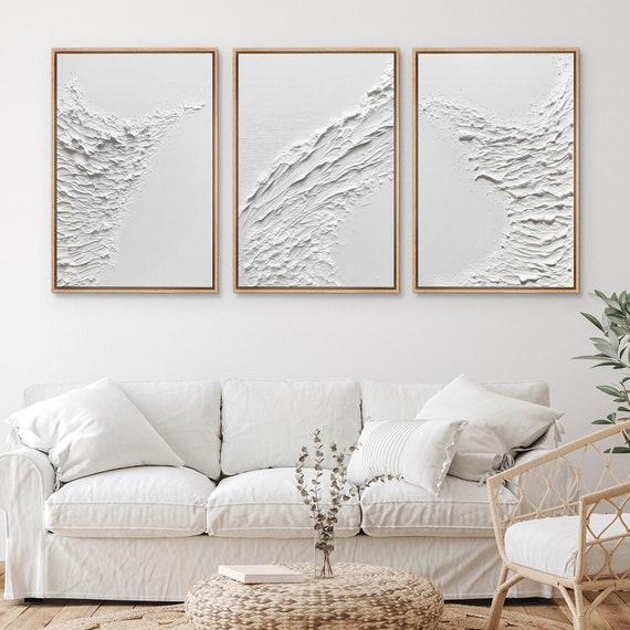 White framed wall art discount