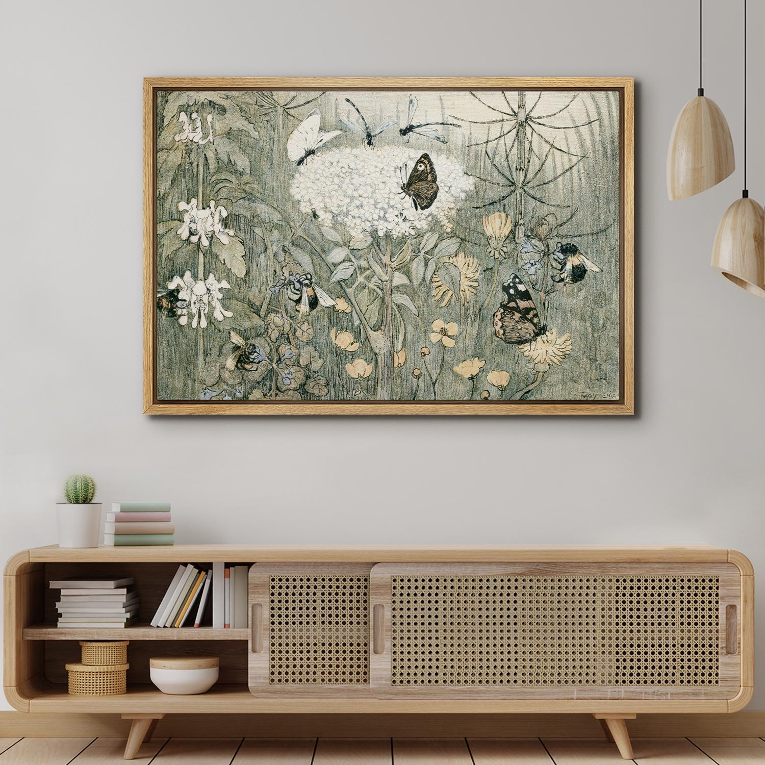 Vintage Botanical Wall Art Framed Canvas Prints Set of 2 Antique ...