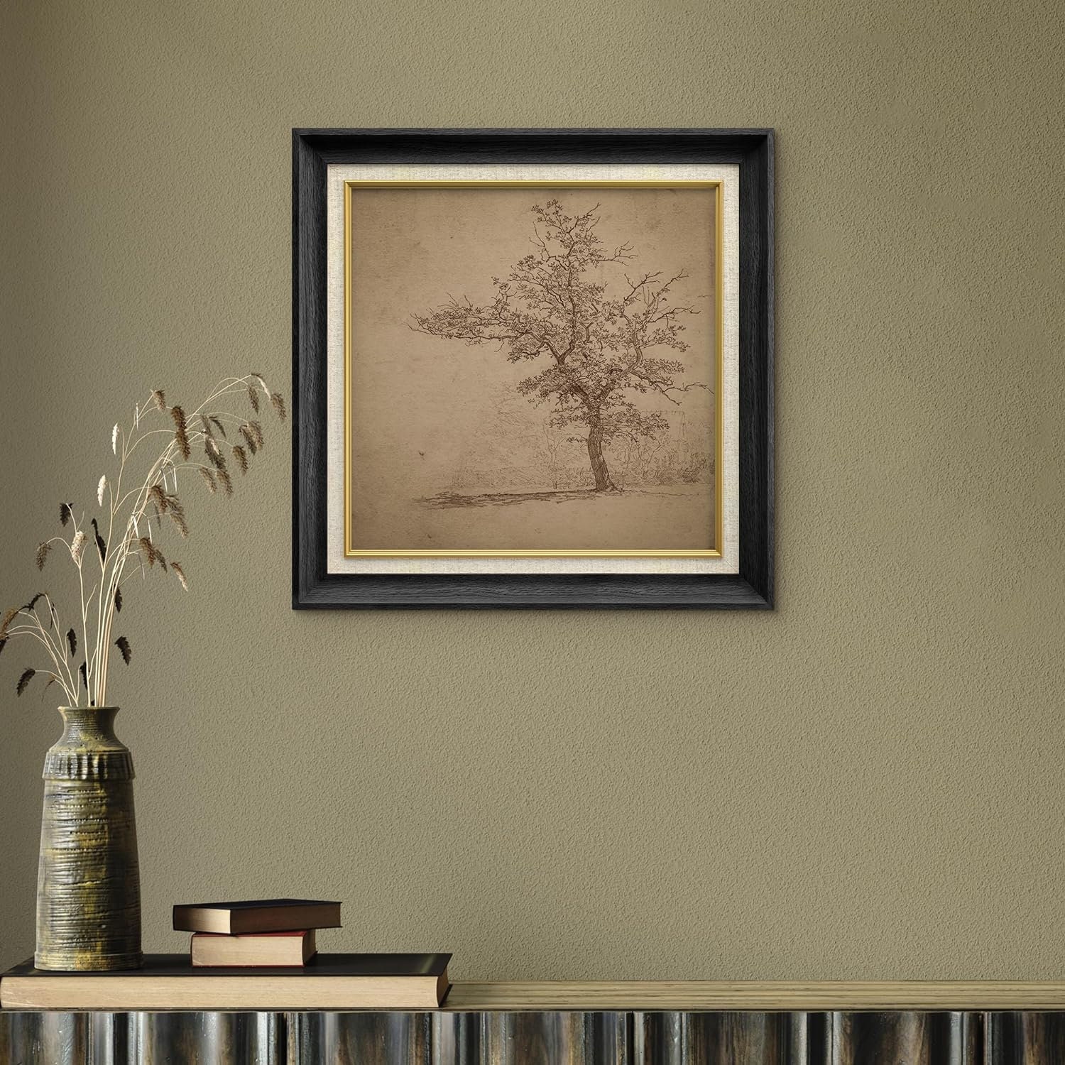 Premium Framed Wall Art Rustic Forest Tree Field Landscape Print ...