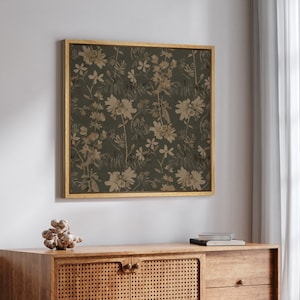 Framed Canvas Wall Art Prints Vintage Wildflower Botanical Floral Print Minimalist Modern Farmhouse Wall Art Decor