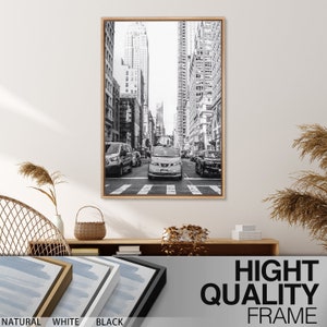 Framed Canvas Wall Art Set of 3 Black and White New York City ...
