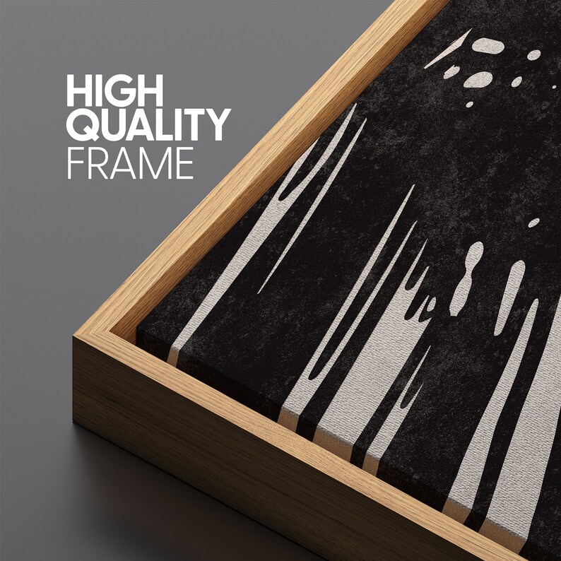 Large Wall Art, Framed Canvas Prints, Black and White Abstract Wall Art