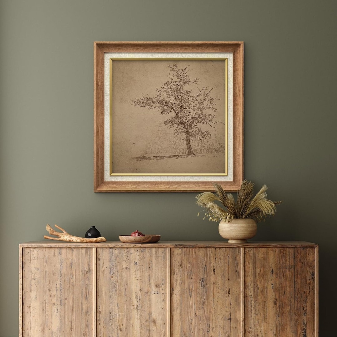 Premium Framed Wall Art Rustic Forest Tree Field Landscape Print ...