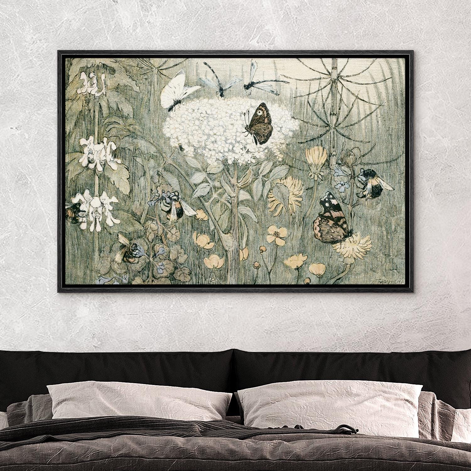 Vintage Botanical Wall Art Framed Canvas Prints Set of 2 Antique ...
