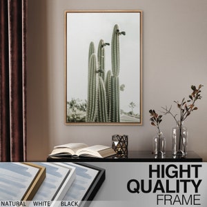 Framed Canvas Wall Art Set of 3 Green Cactus Desert Landscape Photography Prints Minimalist Modern Art Western Decor image 9