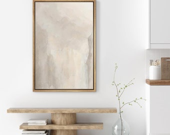 Framed Canvas Wall Art Beige Abstract Print Minimalist Modern Art Neutral Wall Art Living Room Decor