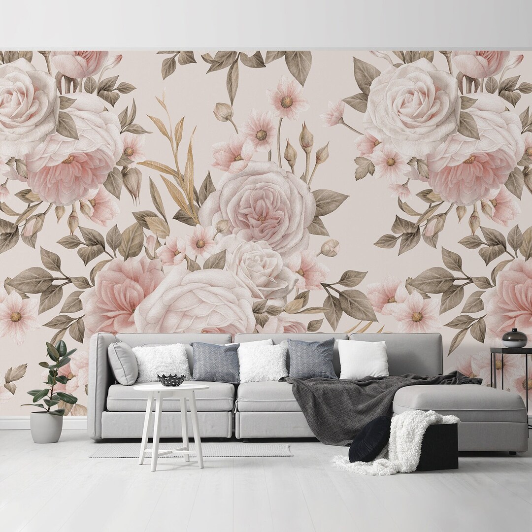 Pastel Peony Peel and Stick Wallpaper Self Adhesive Removable Soft ...