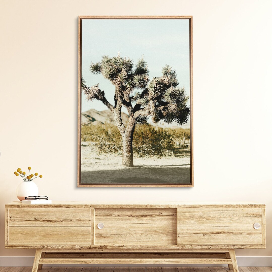 Framed Canvas Wall Art Joshua Tree Southwest Desert Landscape Print