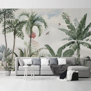 Wallpaper Pine Tree Forest Peel and Stick Wall Paper Botanical Landscape Wall Mural Fabric Removable Nursery Wall Decor