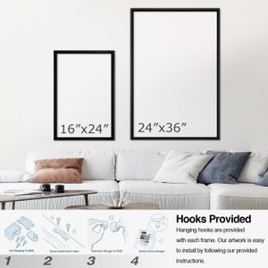 Framed Canvas Wall Art Prints Set of 3 Abstract Blue Ocean Beach Landscape Art Print Minimalist Modern Farmhouse Wall Art Decor image 10